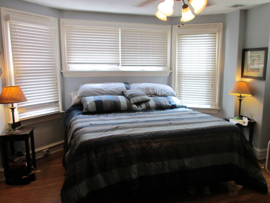Master bedroom with CA king bed. Lots of natural light.