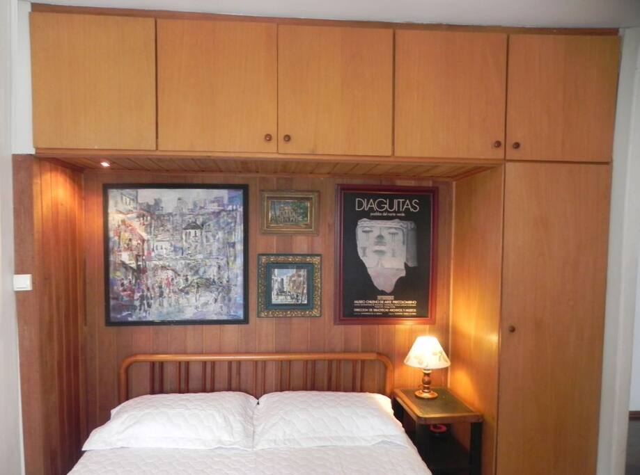 The bed fits in a small closet with light focus