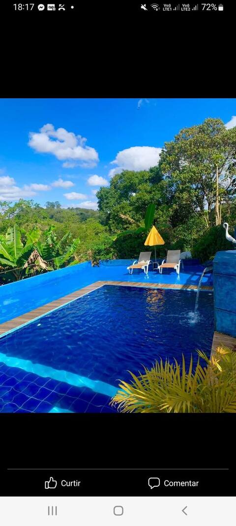 casa com piscina, aconchegante
