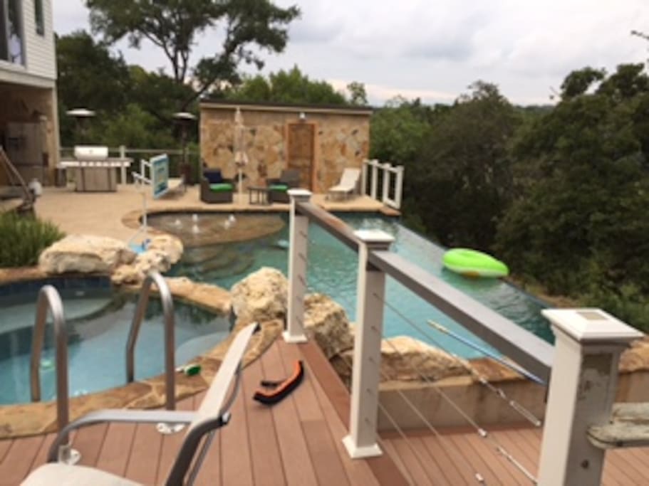 Negative edge pool and hot tub.