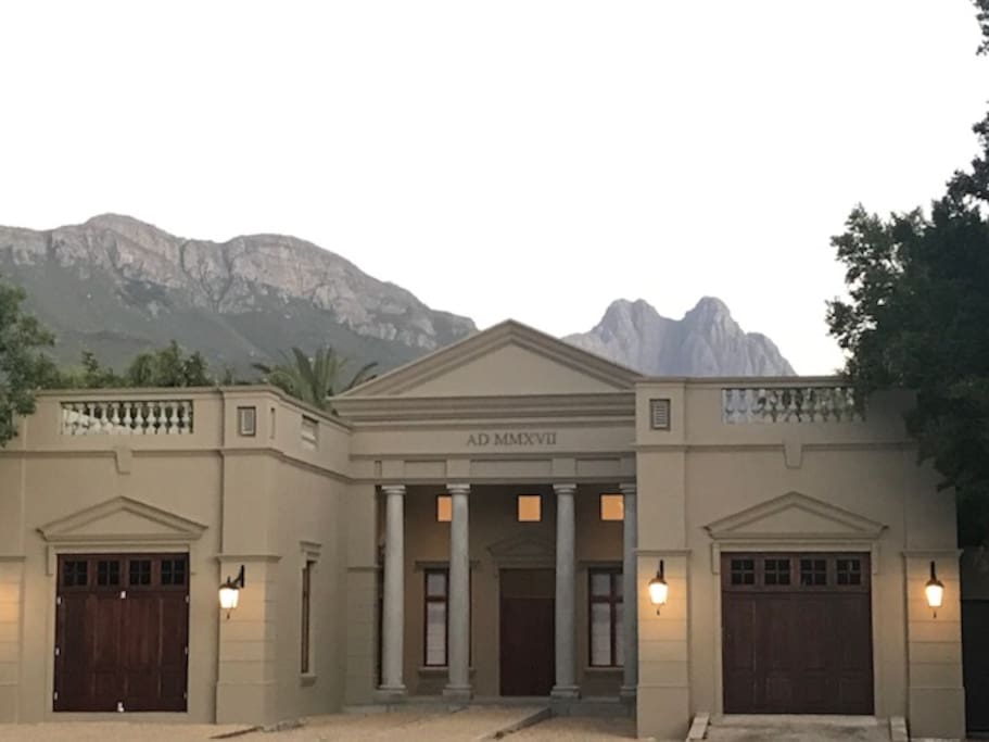 front view at sunset