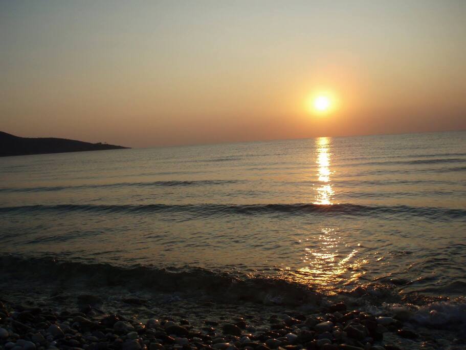 The View in front of the house.Sunset