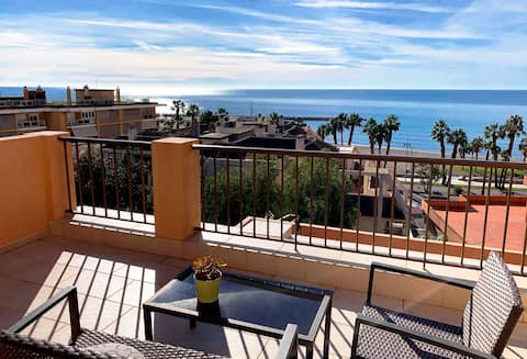 Beachfront apartment with terrace
