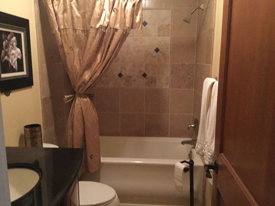 Shared shower space for the time being.