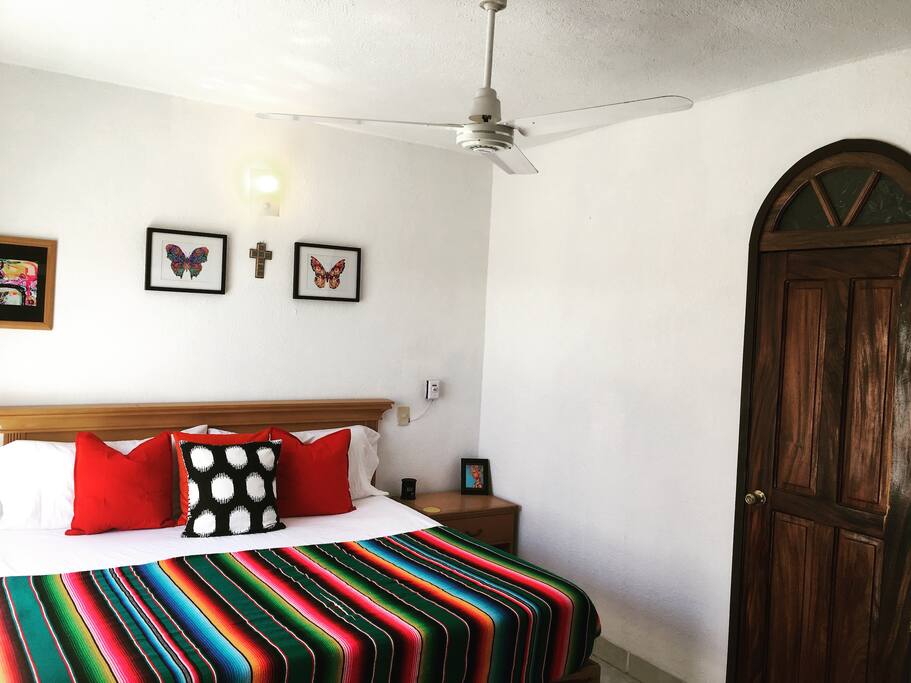 Room has a fan and A/C and an amazing sea breeze