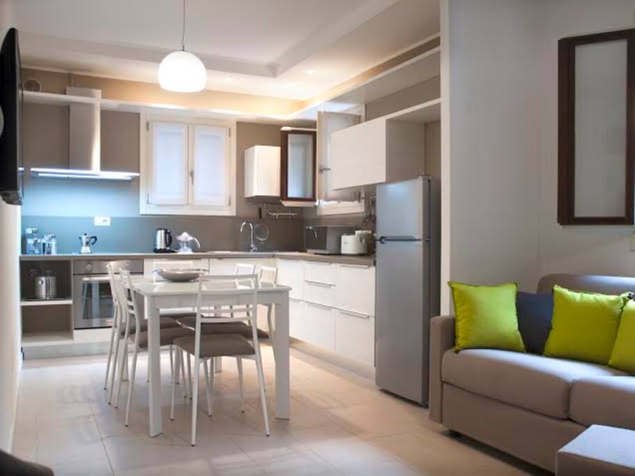 Lounge area with kitchen