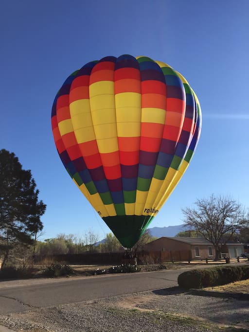 Our front yard. Even though we are only 6.4 miles from Balloon Fiesta Park, sometimes they come to us!