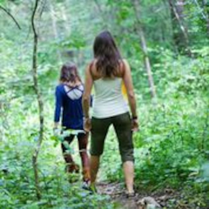 We have many beautiful hiking trails. Including a trail that goes under quartz cliffs.