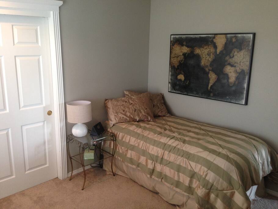 Twin bed with down pillows
