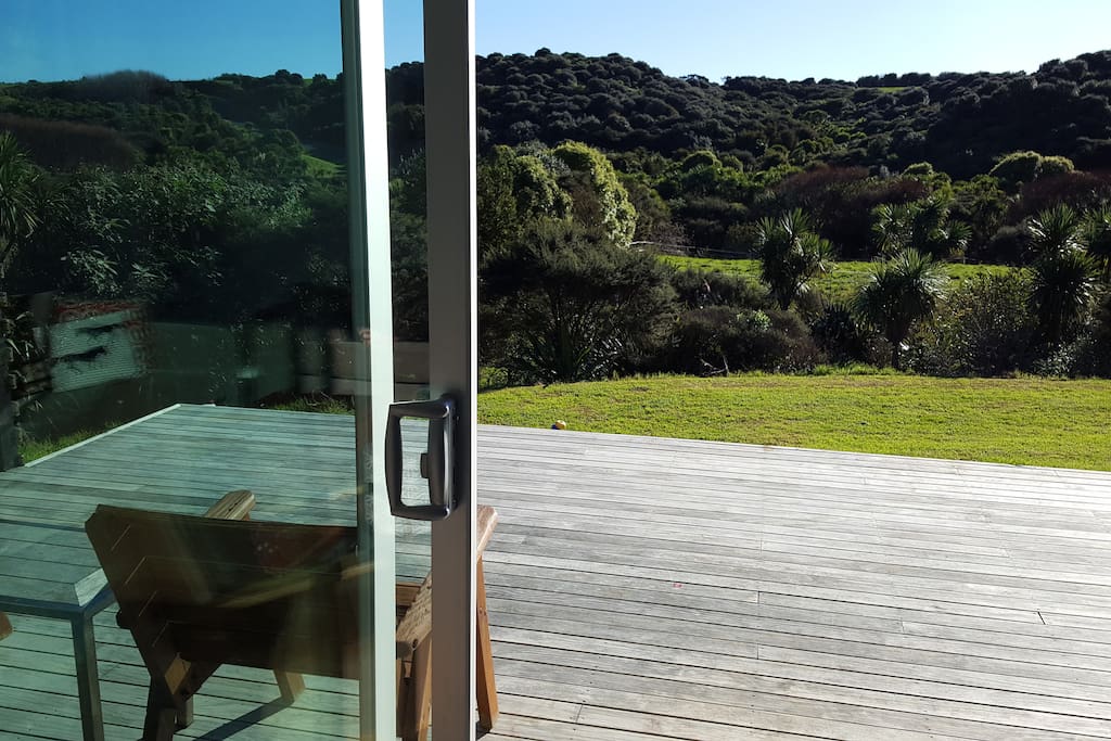 Front deck looking towards the Wainui Reserve and Nagrunui Beach access