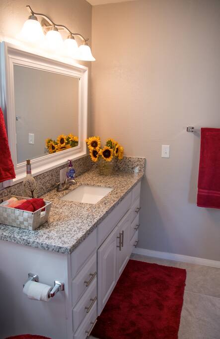 Shared Bath (Bath Baskets in each Room with personal linen and Bath accessories)