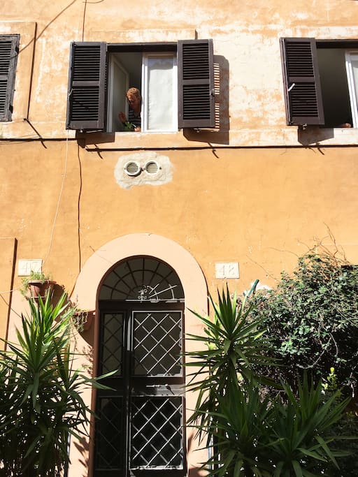 The building's entrance and MY WINDOW