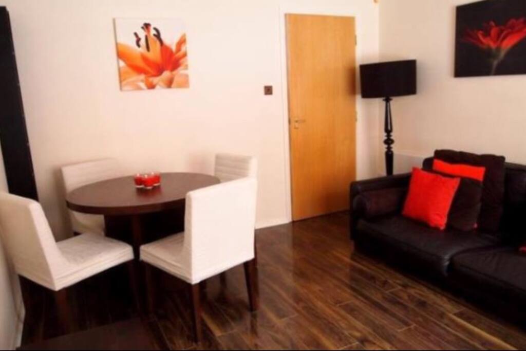 Dining area of living room.