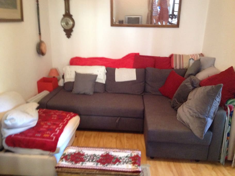 Living room and TV.