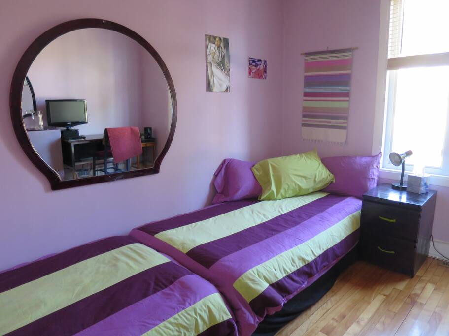 night table to place your belongings besideTwin bed #2: