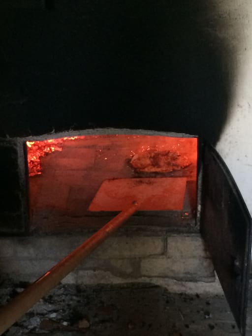 100 year old pizza oven in the basement, previously used for making bread.