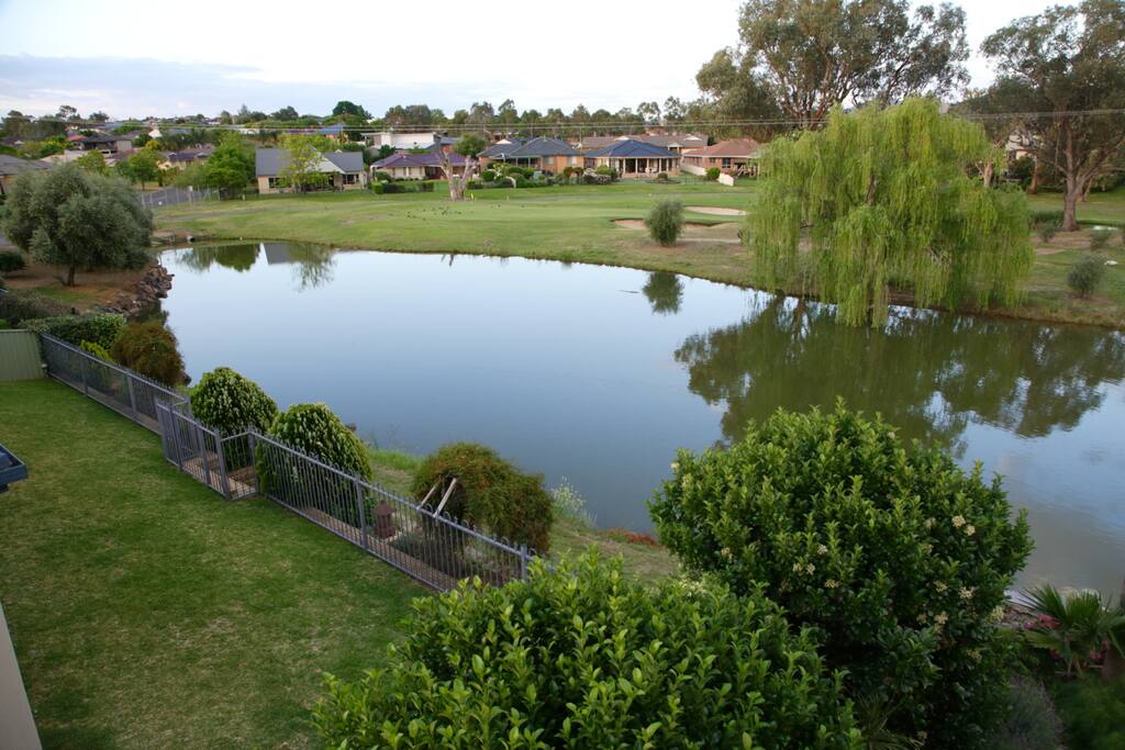 Beautiful golf course views from huge upstairs outdoor area