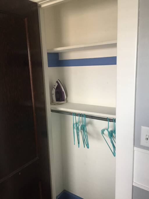 closet with iron.