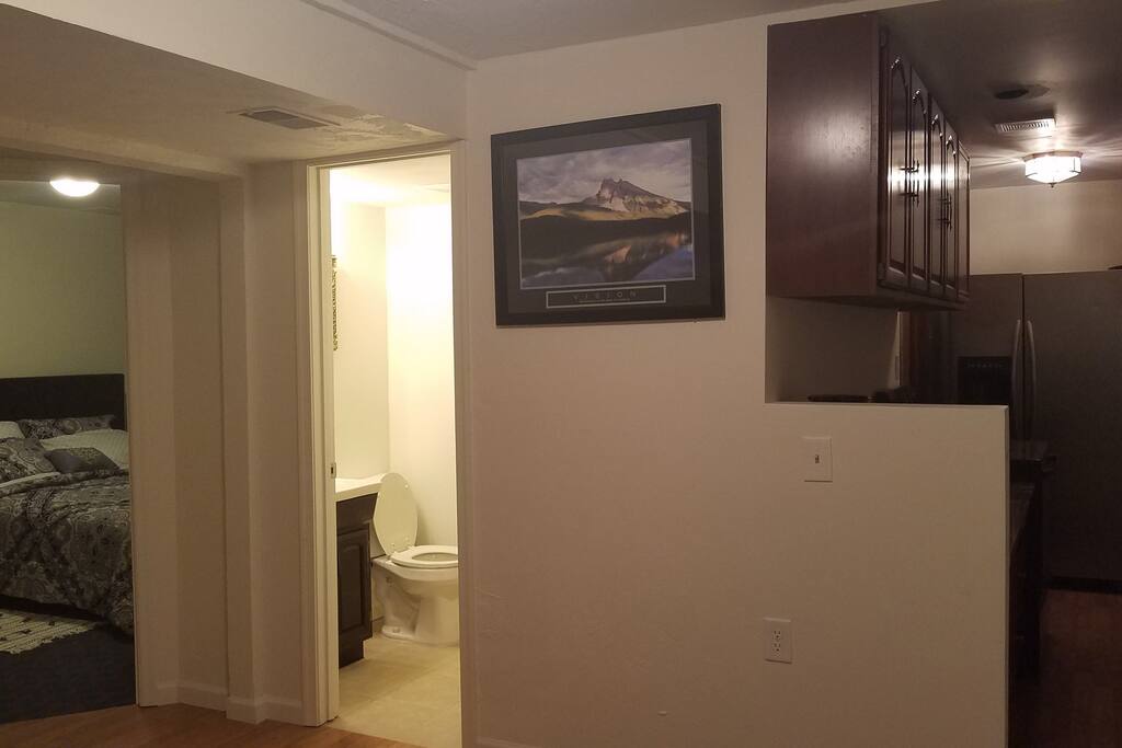 Living room and kitchen