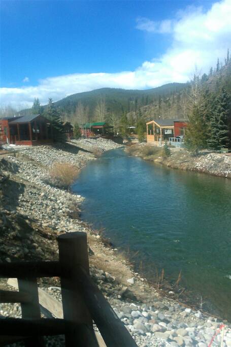 A river runs behind it! View from the deck.