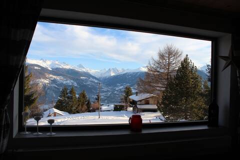 Chalet with views of the Alps