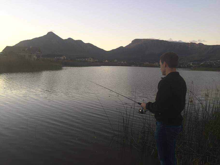 Fishing off the house jetty.
