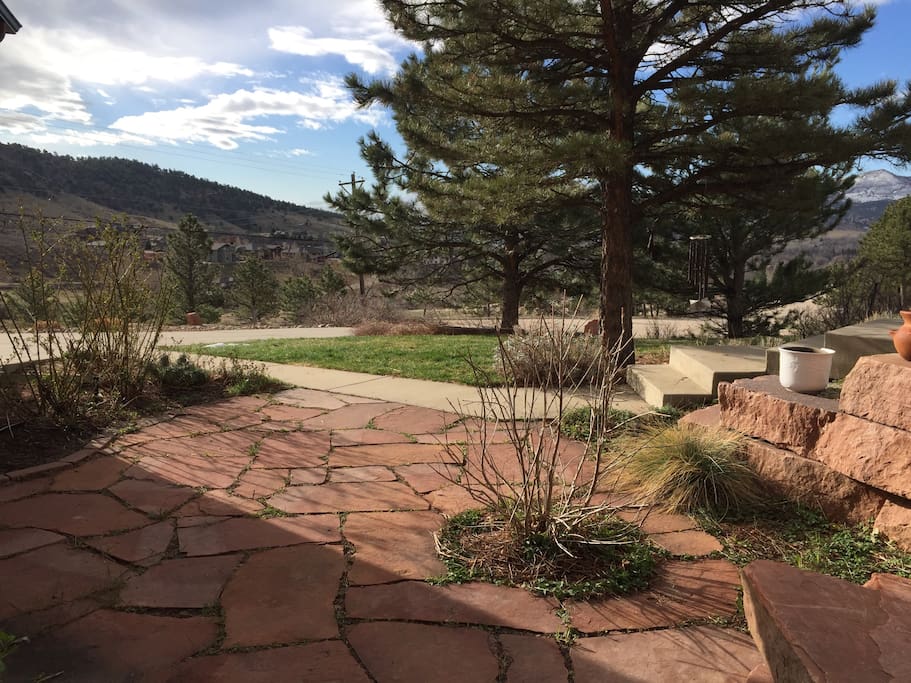 View from French doors - in the early spring. No foliage