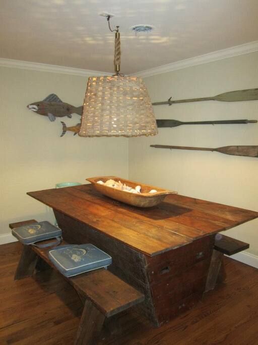 Custom dining room table seats up to 10!