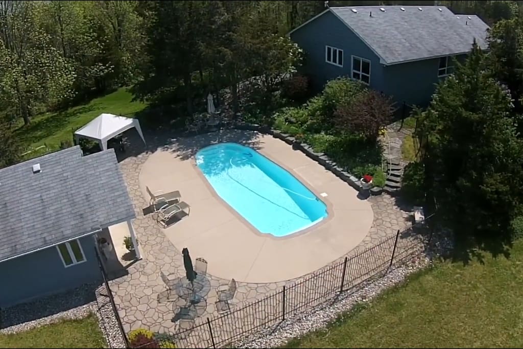 Aerial view of the pool