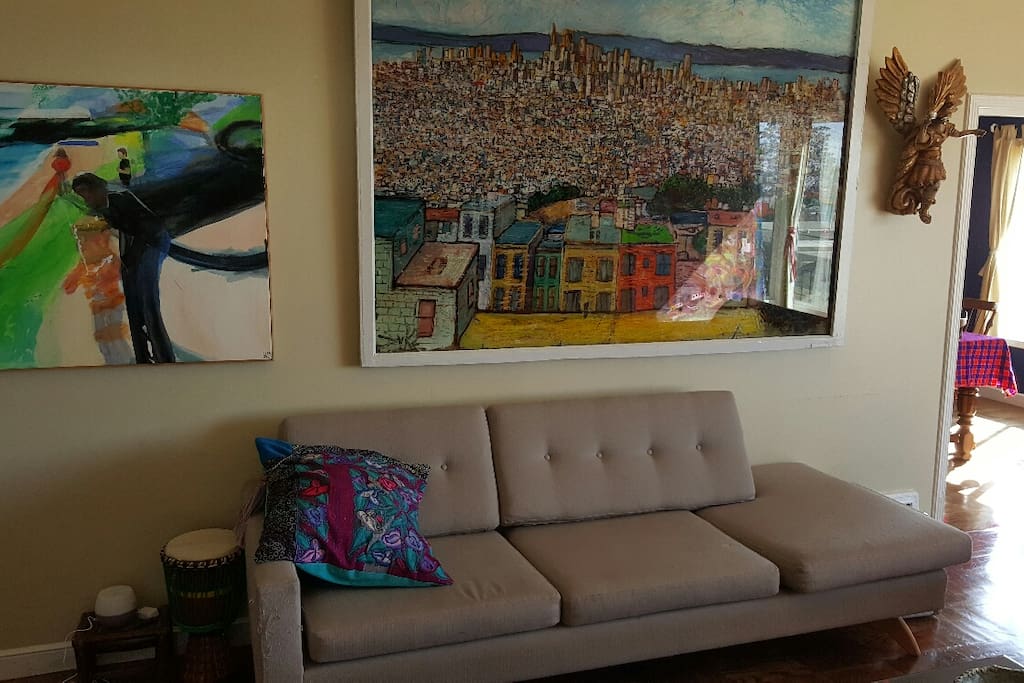 Beautiful art collection. Shown here in Living Room.