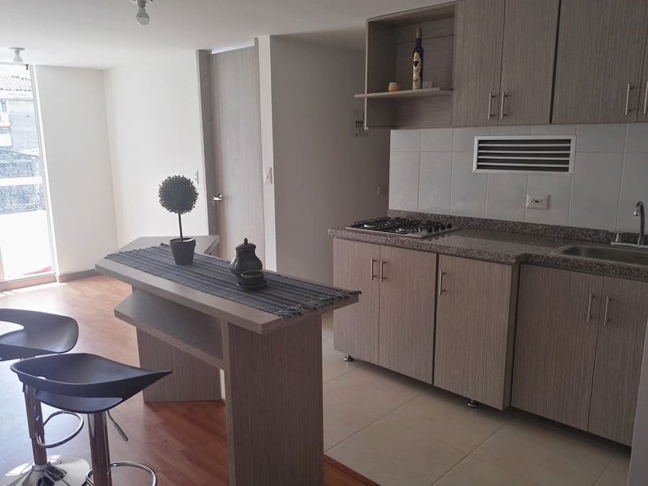 Cocina y barra tipo Americana