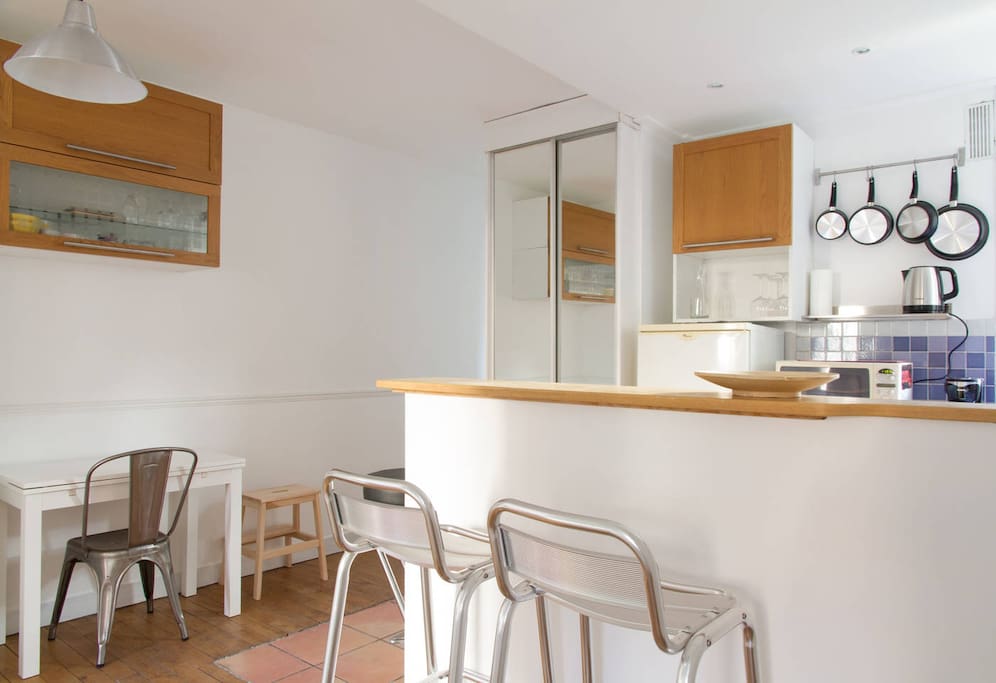 Well equipped open kitchen