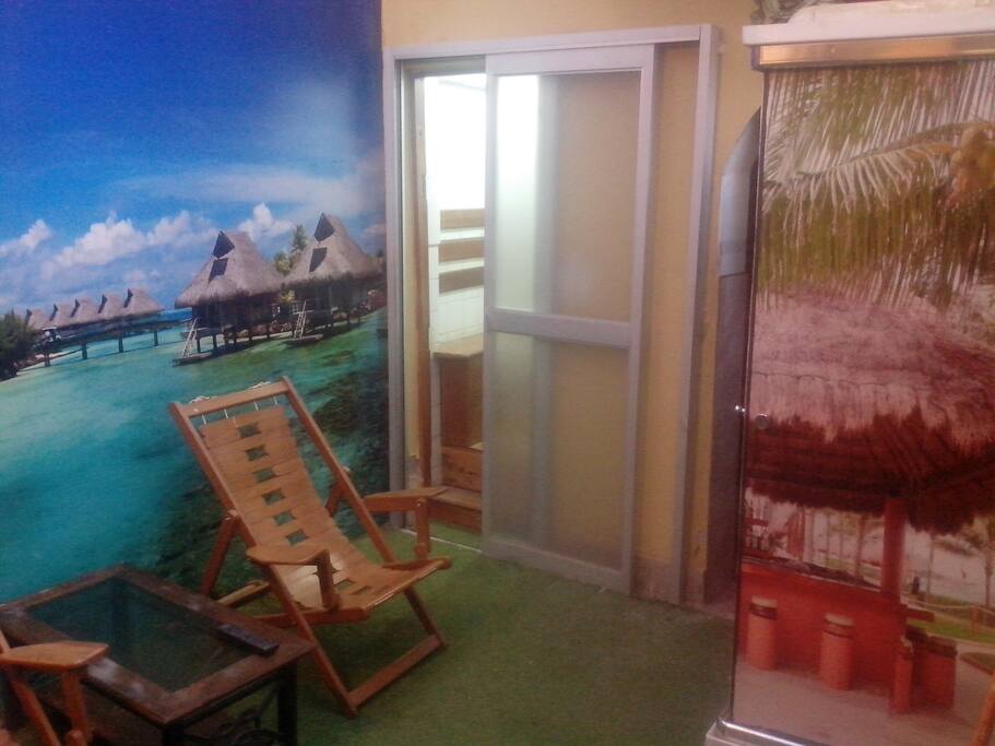 Sauna a vapor para 5 personas.