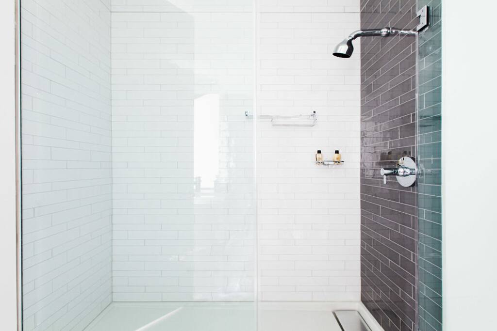Standard Two Bedroom Spacious Master Bathroom with Walk-In Shower and Luxurious Finishes