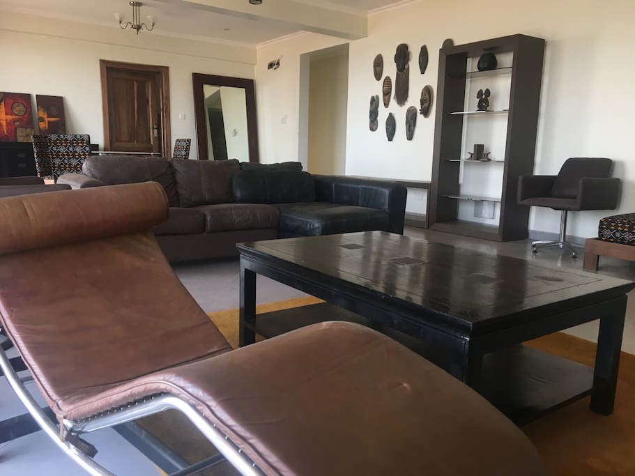 Modern, Afrocentric living area
