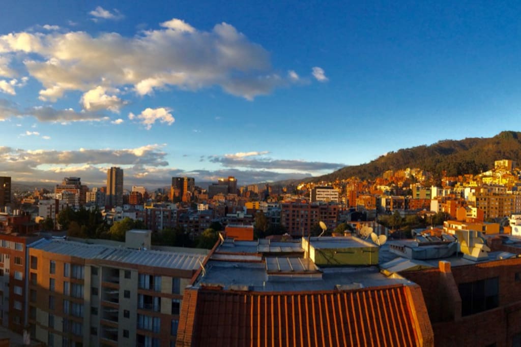 Our view in the afternoon! Mountains, city and all!