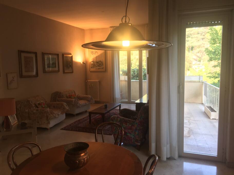 LIVING ROOM AND BALCONY
