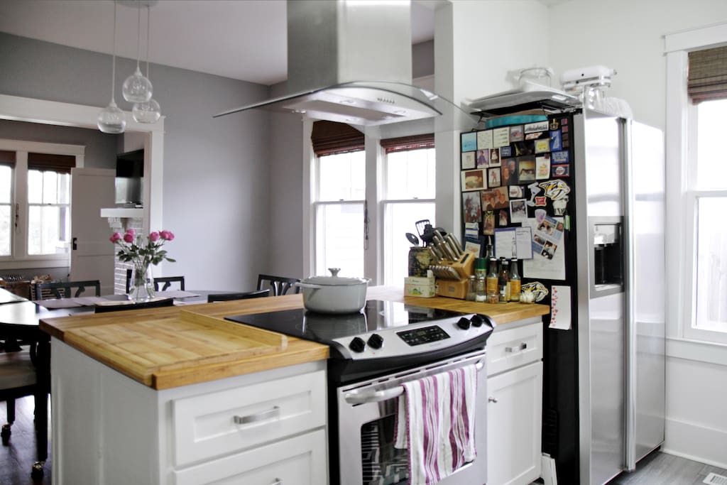 Fully stocked kitchen with updated appliances.