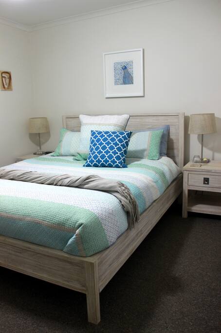 Queen bedroom with DVD player