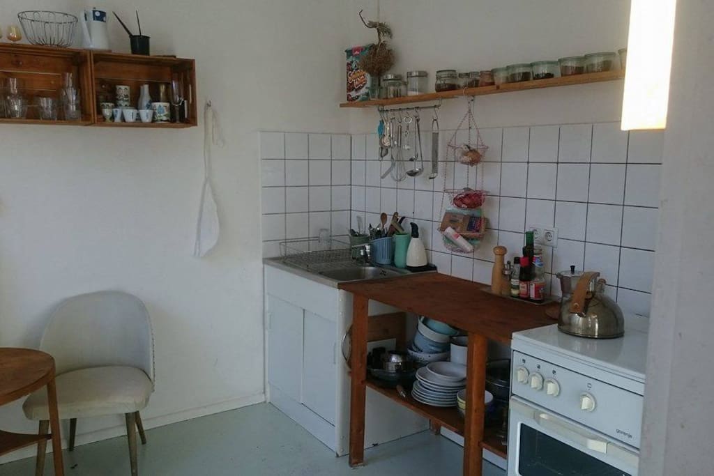 kitchen with basics and spices