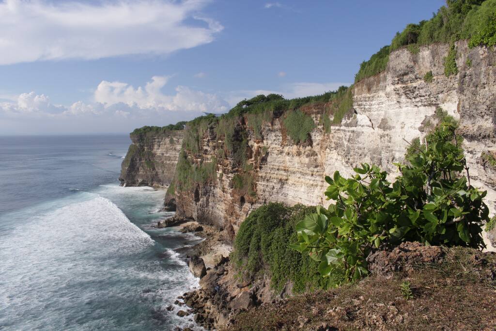 The limestone cliffs of Uluwatu are just 200 meters behind our cottages