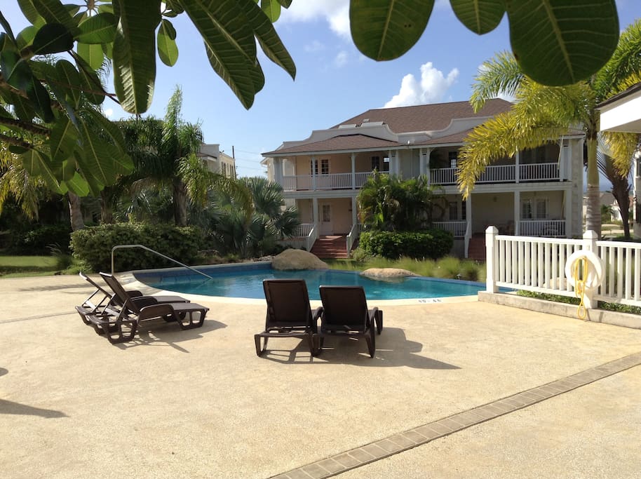 Relax and unwind , at the cascading pools.