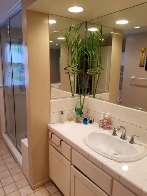 Shared bathroom with one female.