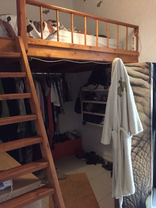 Bedroom upstairs (closet downstairs)