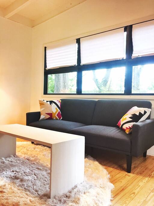 Fold-out sofa bed.