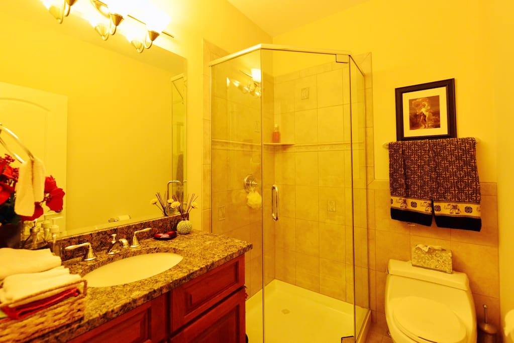 This bathroom on the first floor is guaranteed if the J&J is not available.