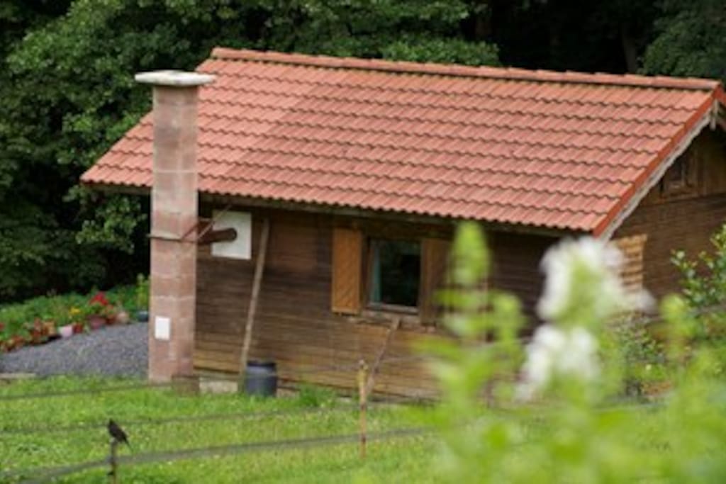 Das Blockhaus liegt neben meinem Hof