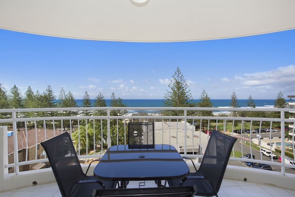Beautiful view of Burleigh beach from two wrap around balconies