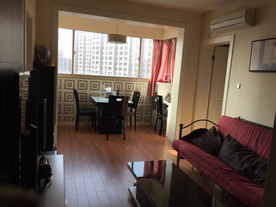 宽敞的一室一厅小户型,功能齐全
Living Room with big window.