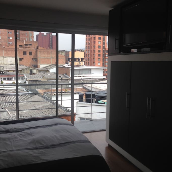 The room from the bathroom. The view